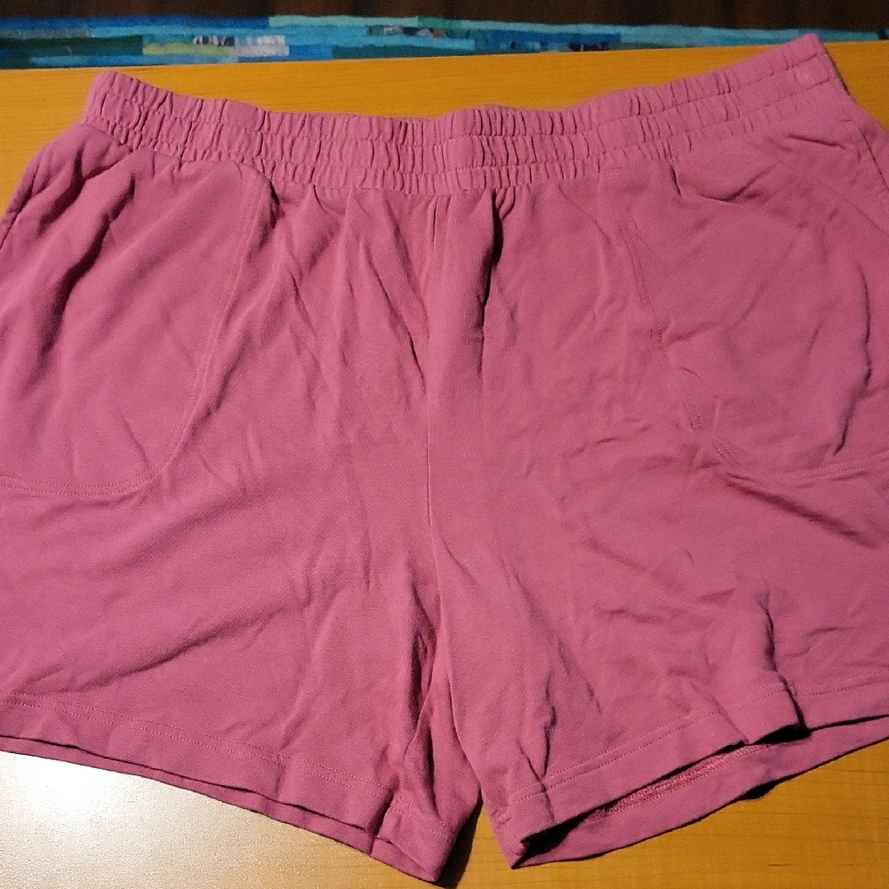 Terra & Sky 2x 20w-22w Pink Athletic Shorts Lightweight Elastic Waist